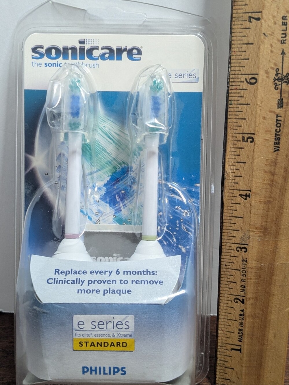 Philips Sonicare e Series Standard Replacement Brush Heads - Blue & White